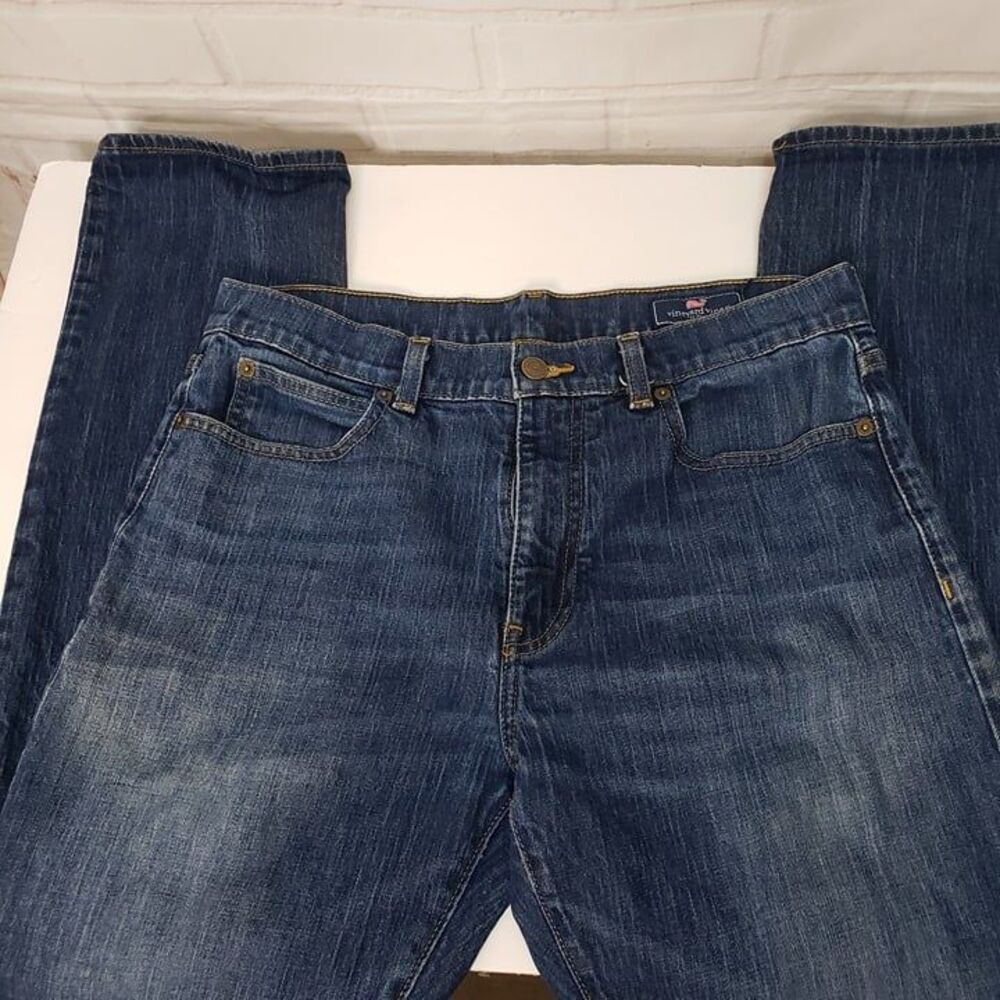 Vineyard Vines Straight Leg Fit Blue Jeans Denim Mens 32 waist 36 length